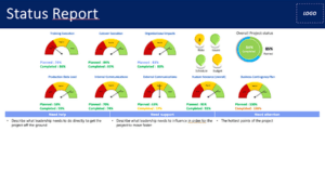 A screenshot of a project management template.